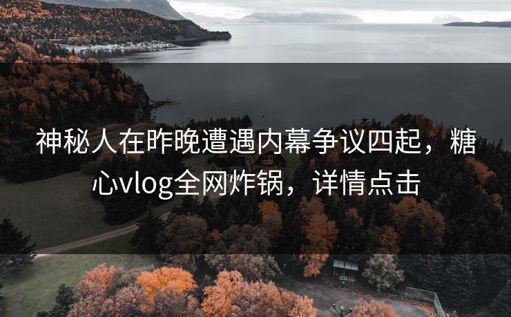 神秘人在昨晚遭遇内幕争议四起，糖心vlog全网炸锅，详情点击